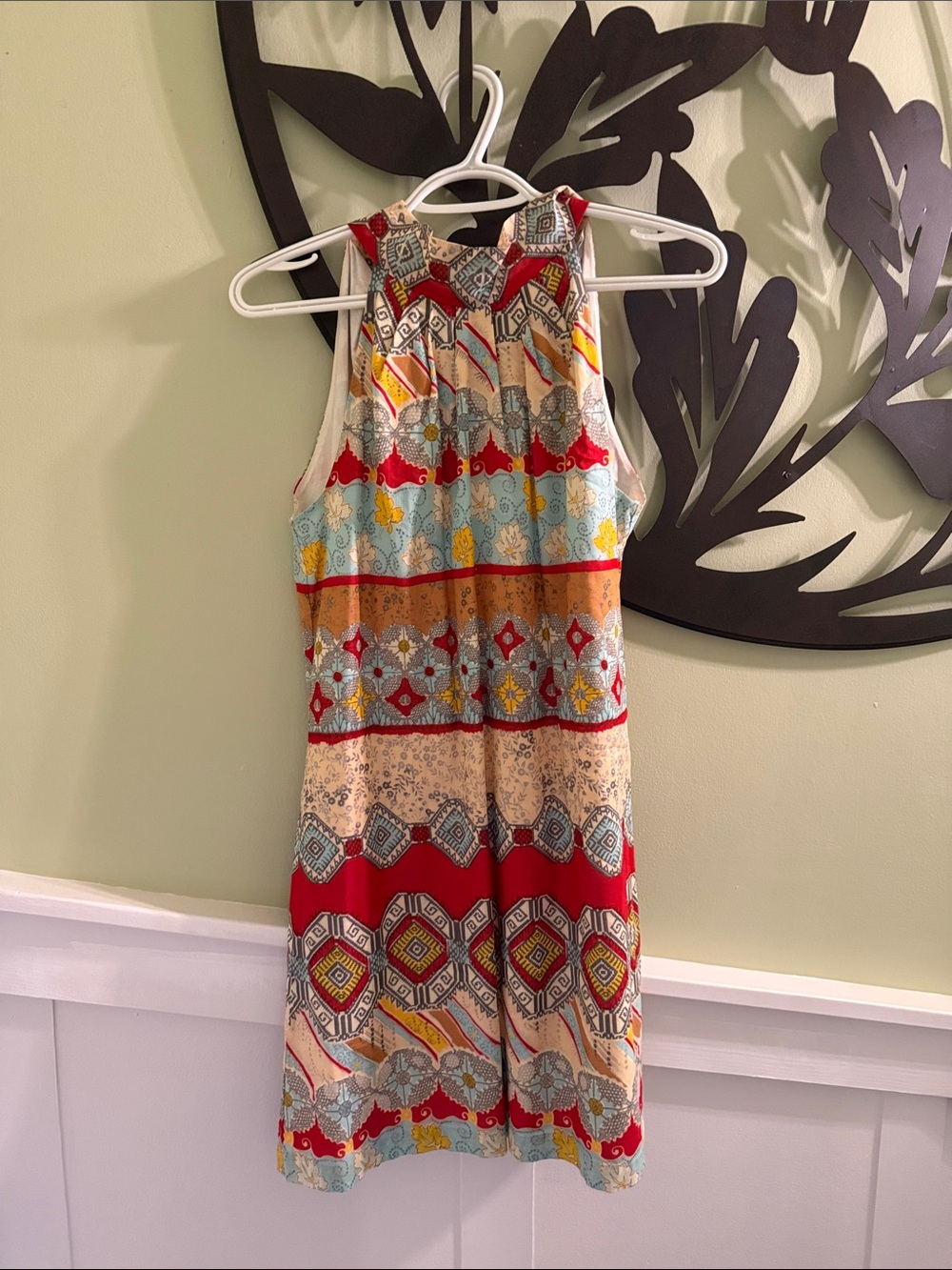 Christopher Deane Anthropologie‎ Women Dress 4 Colorful Stripe Floral ALine Boho